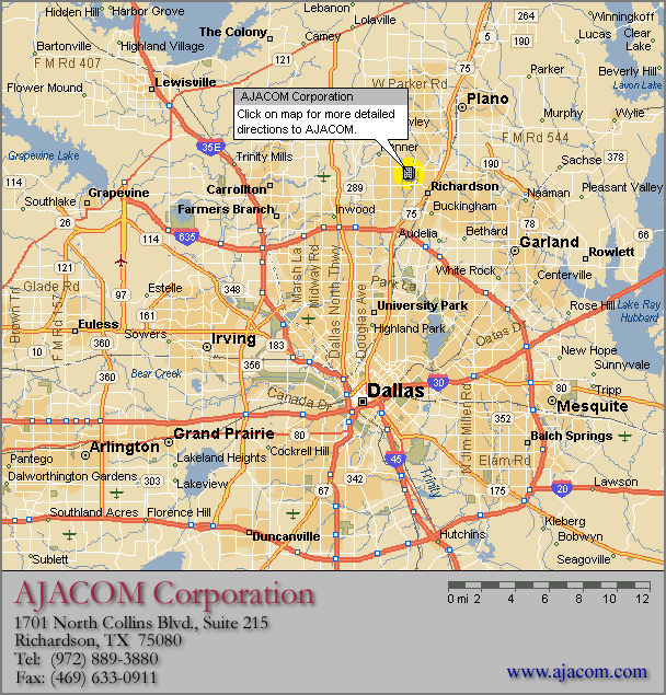 Directions to AJACOM's corporate offices